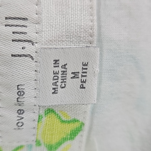 J. Jill | Women's Tropical Linen Lined Slip-On V-Neck Pockets Shift Dress Sz M - Picture 11 of 13